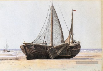 Blankenberg paysage marin Bateau William Stanley Haseltine Peinture à l'huile